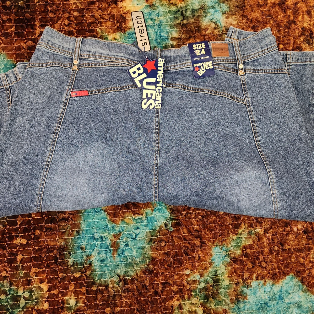 Americana Blues Women's Stretch Blue Cargo Utility Jeans. Size 24. NWT! - Picture 8 of 8